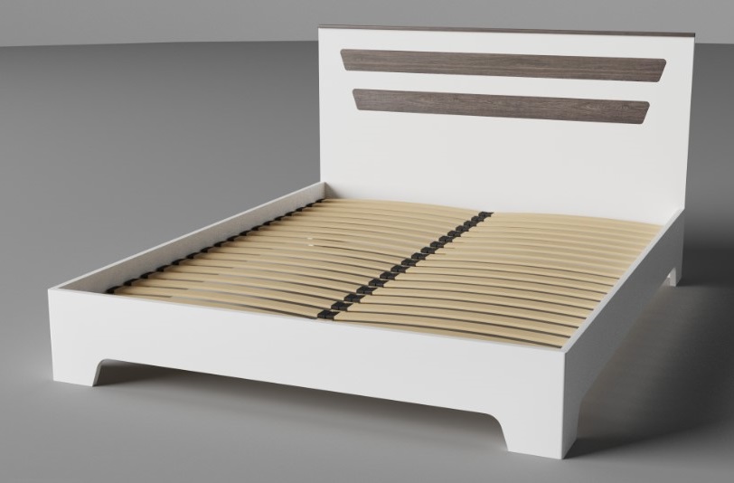 

Кровать Неман Элен полуторная белый/дуб графит с деревянным вкладом 140х200