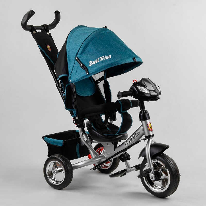 

Детский трехколесный велосипед с родительской ручкой 6588 / 71-008 Best Trike колесо пена, d=25см переднее, d=20см задние, фара