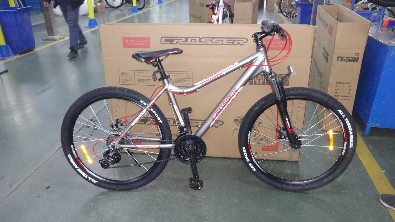 

Горный велосипед для подростка Crosser Trinity 24" серый