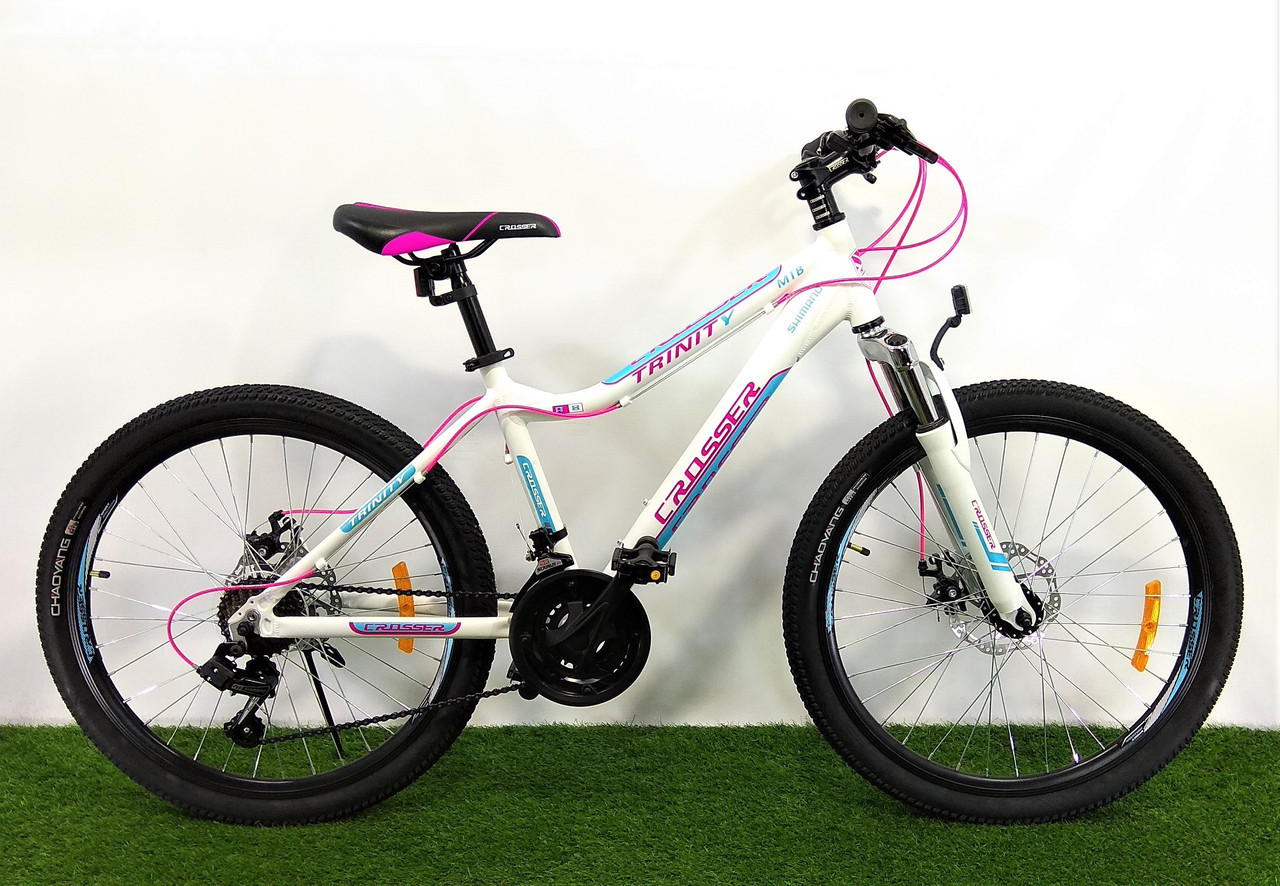 

Горный велосипед Crosser Trinity 26" бело-розовый