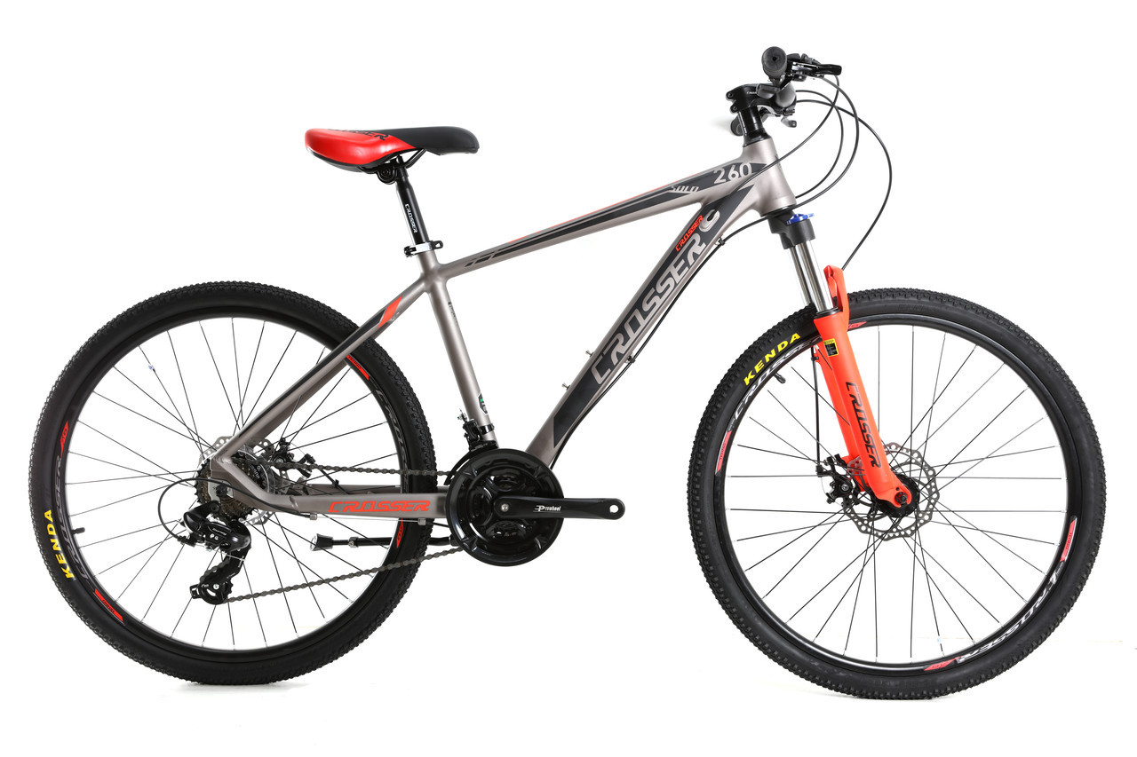

Велосипед найнер Crosser Solo 29" (рама 21, 21S) Hidraulic Shimano 2021 серо-красный