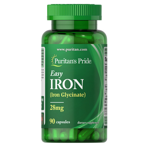 

Витамины Puritan's Pride Easy Iron Glycinate 28 мг 90 капсул