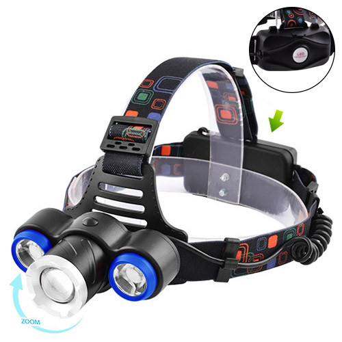 

Фонарь налобный Police XQ-117-T6+2XPE, ЗУ micro USB, 2х18650, zoom, Box
