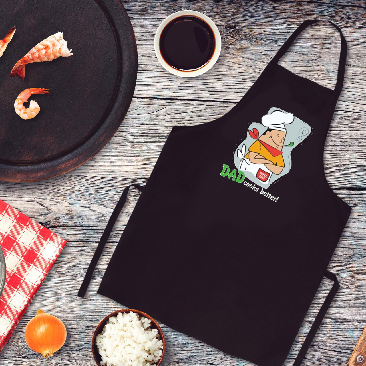 

Фартук с принтом "Dad cooks better"