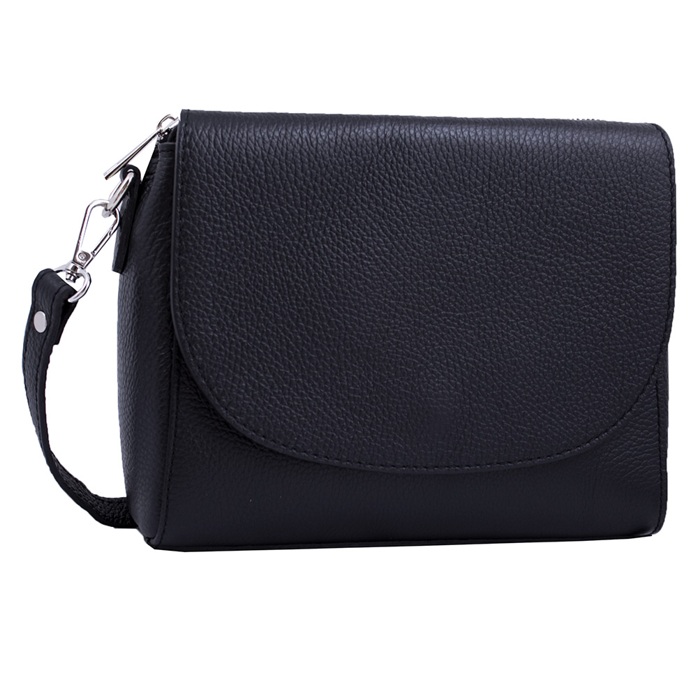 

Сумка кожаная с 3 отделениями Genuine leather 18374 черная
