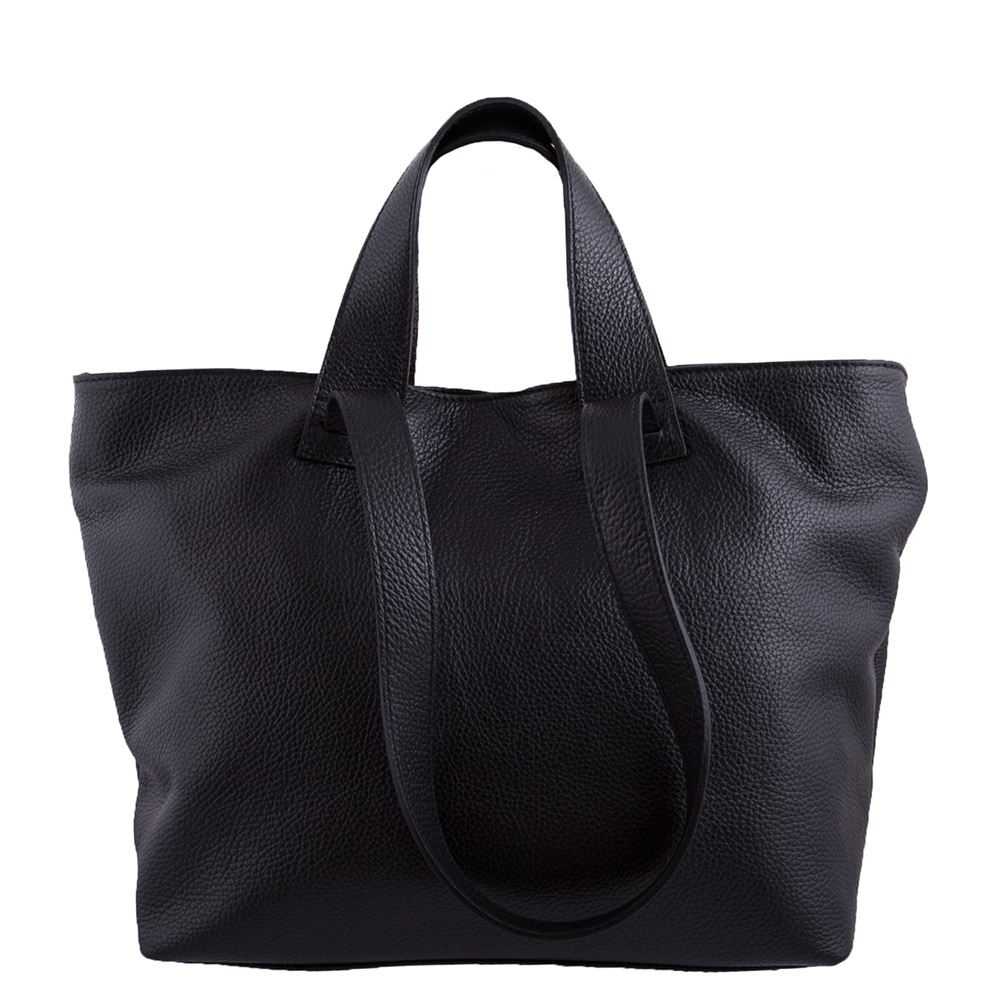 

Сумка женская из натуральной кожи на двух ручках Genuine leather 16353 черная