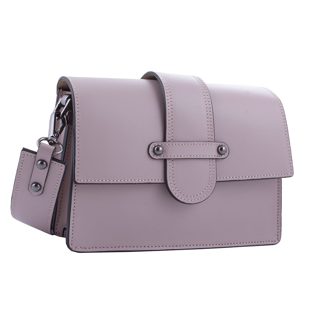 

Сумка женская кожаная кросс боди Genuine leather 21657 пудровая
