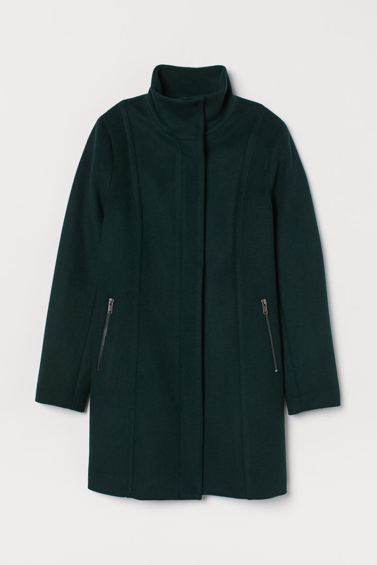 

Пальто H&M  Темно-зеленый, Пальто H&M 36 Темно-зеленый