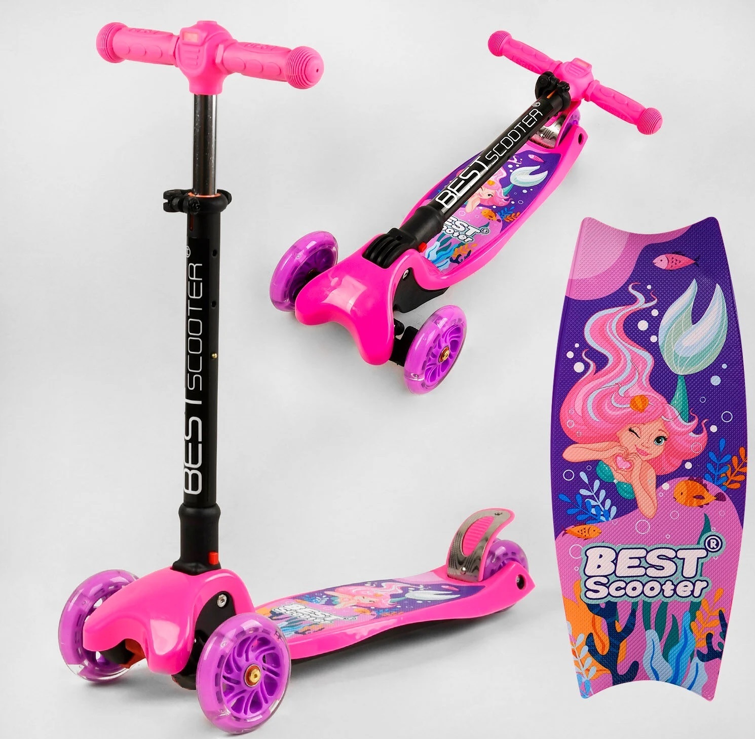 

Самокат Best Scooter MAXI Black-Pink (L-9844)