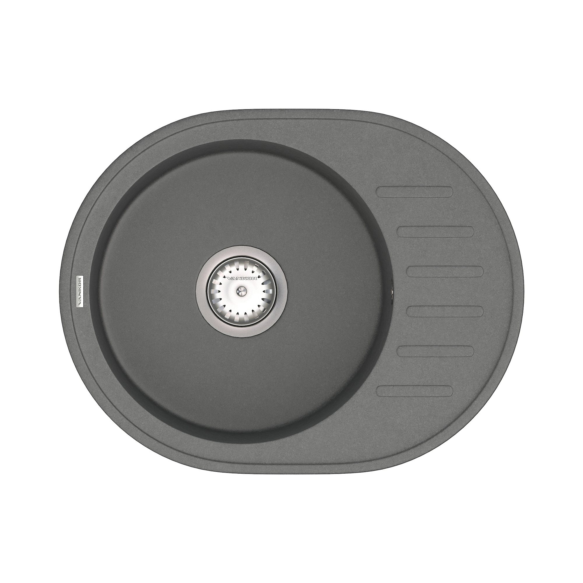 

Кухонная мойка VANKOR Lira LMO 02.57 Gray + сифон VANKOR (74920)