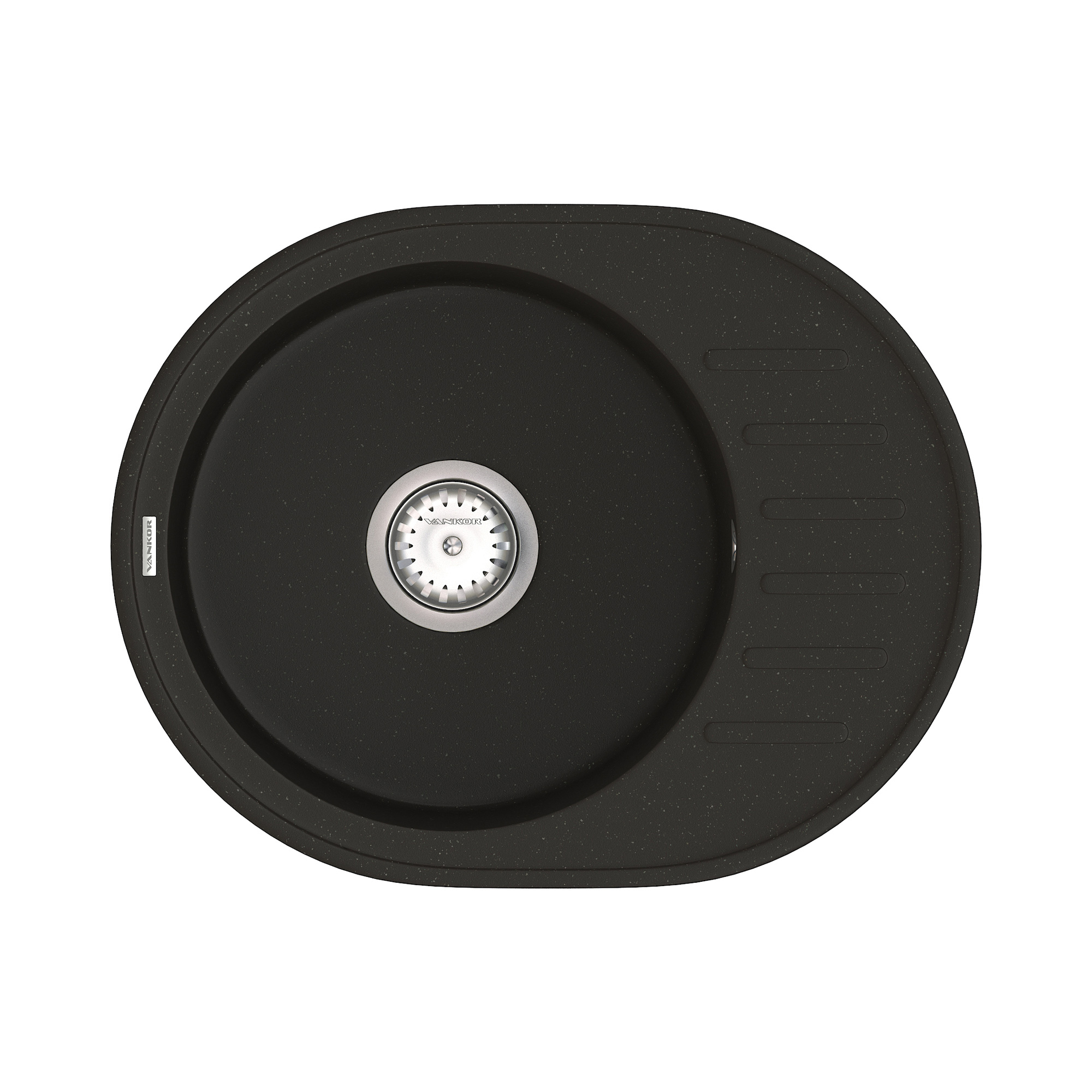 

Кухонная мойка VANKOR Lira LMO 02.57 Black + сифон VANKOR (74918)