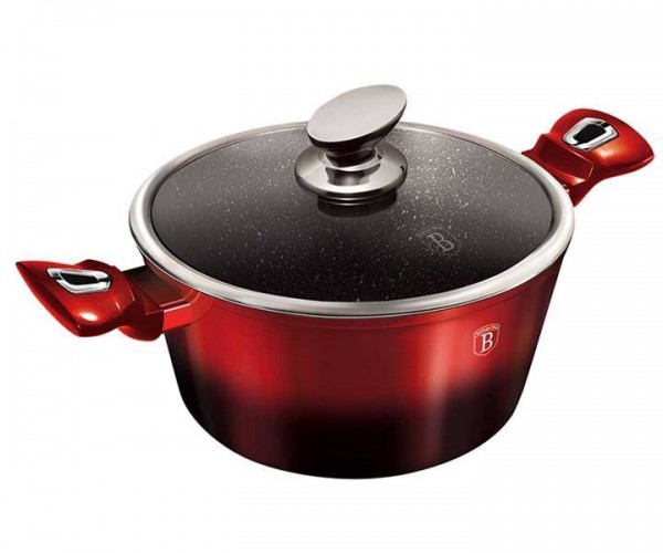 

Кастрюля 2,5 л из кованого алюминия с антипригарным покрытием Berlinger Haus Burgundy Metallic Line BH-1627N