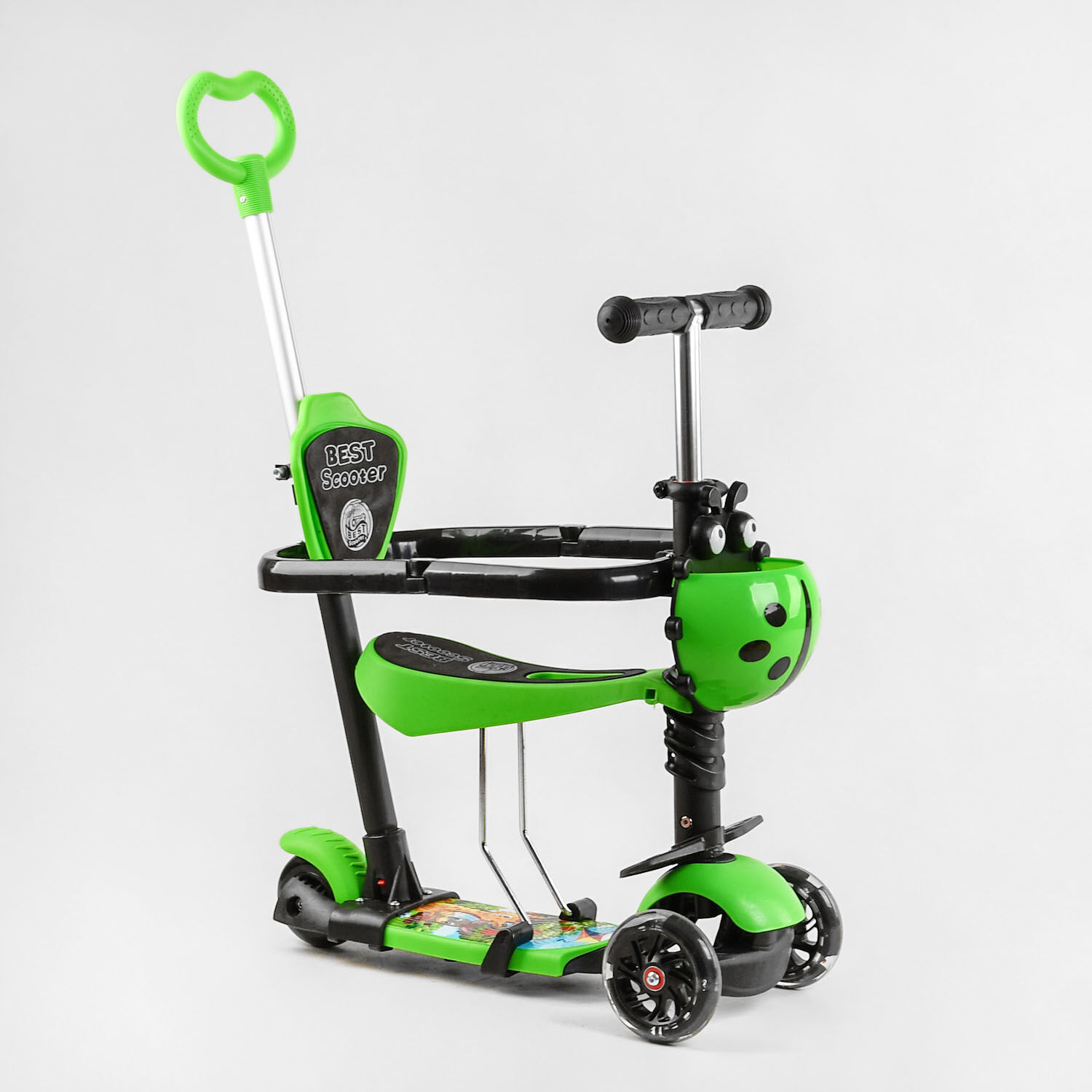 

Самокат 5 в 1 Best Scooter 77099 Black-Green (77099)