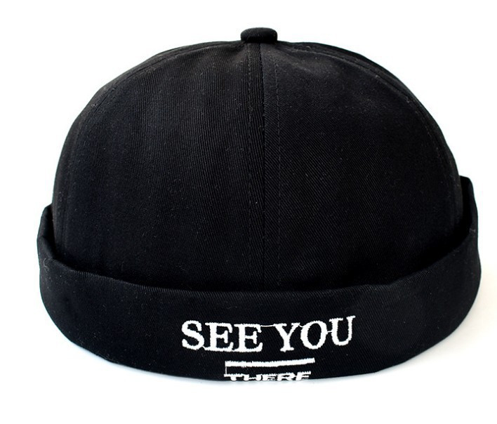 

Кепка докер / бейсболка без козырька / Docker cap / мужская кепка без козырька / с надписью / черная