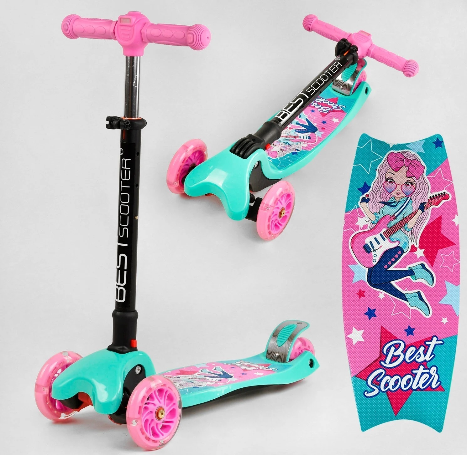 

Самокат Best Scooter MAXI Black-Pink (L-8711)