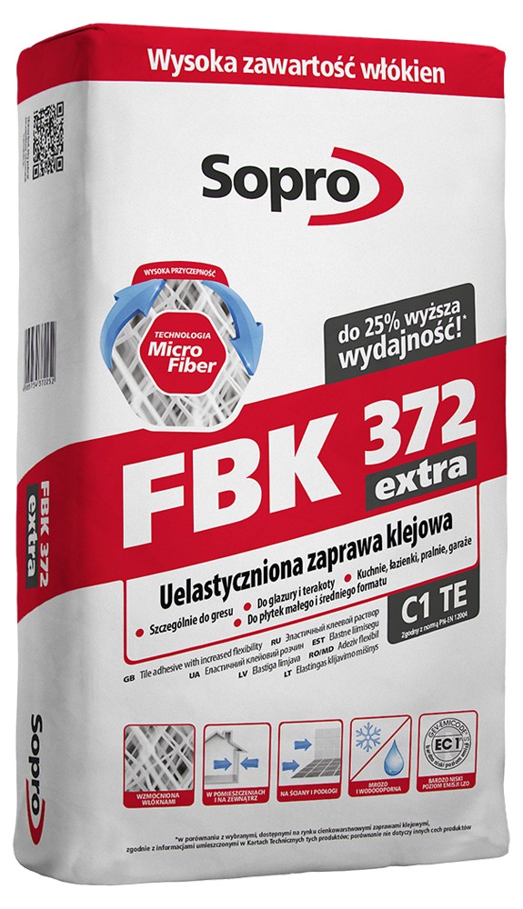 

Пластифицированный клеевой раствор Sopro FBK 372 extra 22,5 кг