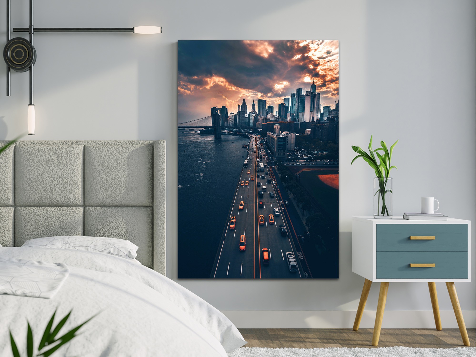 

Картина на холсте вечерний город дорога 50х75 см