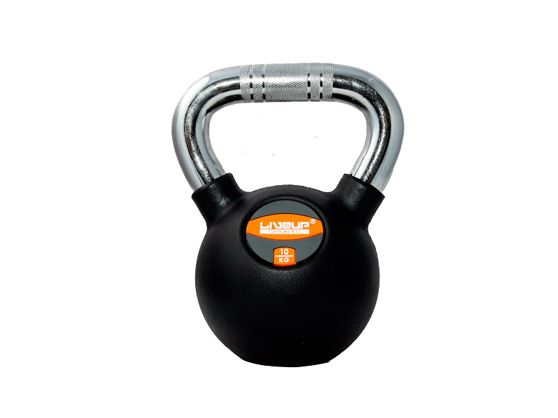 

Гиря LiveUp rubber kettlebell 10 кг чорний