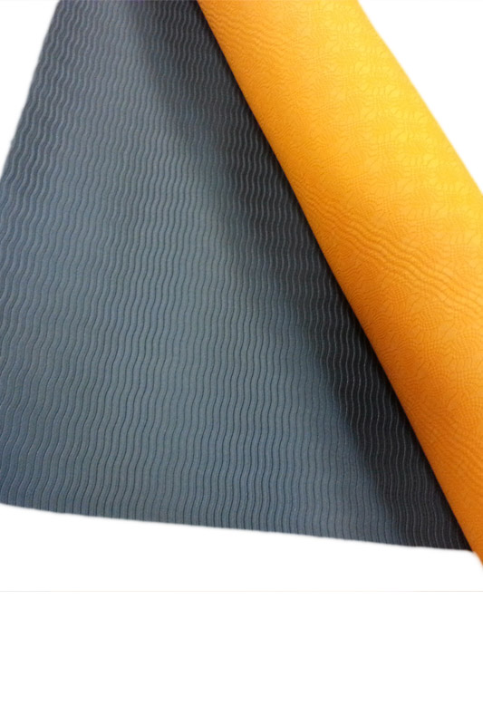 

Килимок для йоги LiveUp tpe yoga mat 173x61x0.4 см помаранчевий/сірий