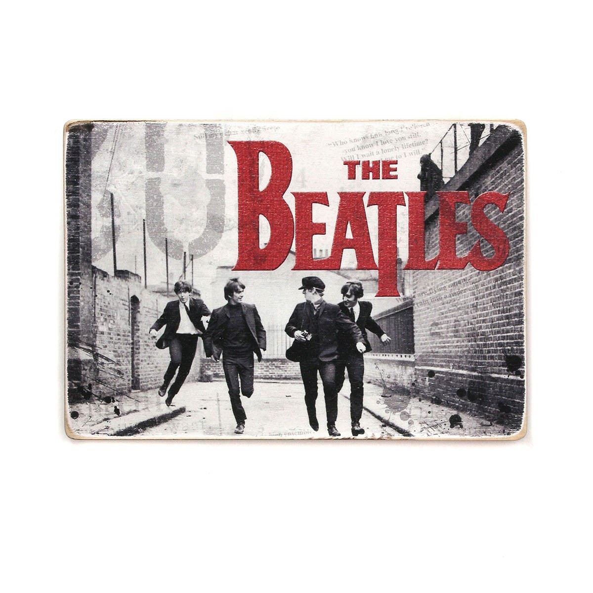 

Деревянный постер Wood Posters "The Beatles. Битлз. Бегут по улице" (A2 формат, фанера)