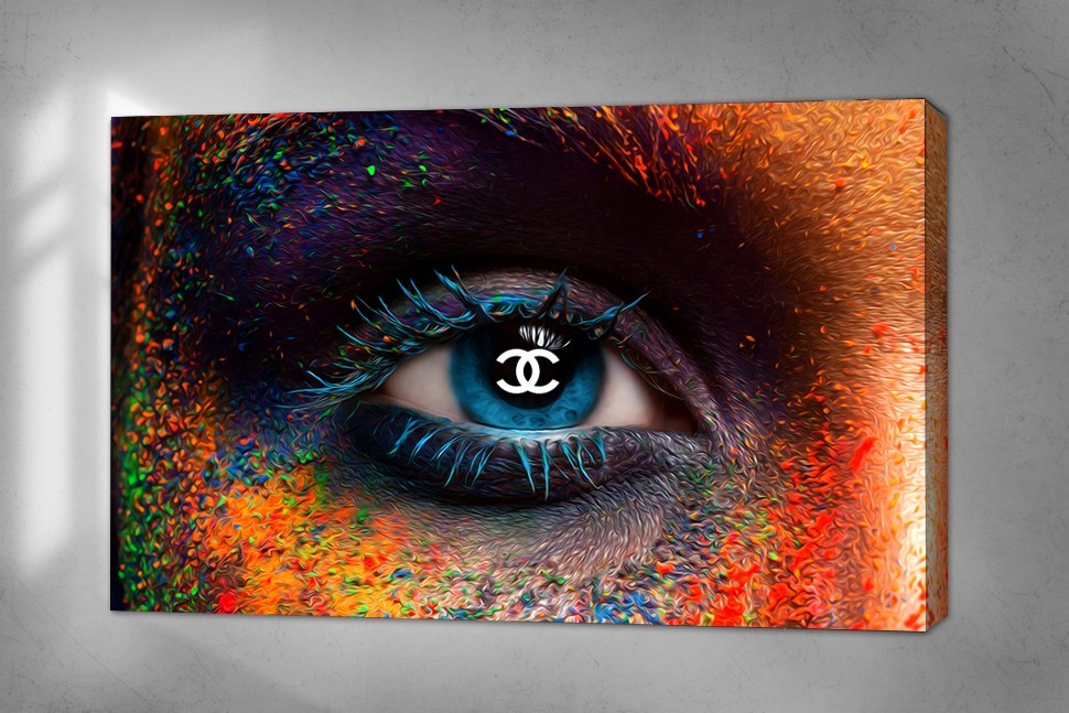 

Картина на холсте глаз краски холи chanel 50х75 см