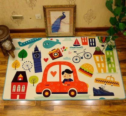 

Детский безворсовый ковер в детскую, 120х160 см Машинка