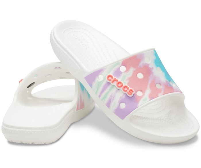 

Шлепанцы Crocs Classic Tie-Dye Graphic, W9, белые, 39-40