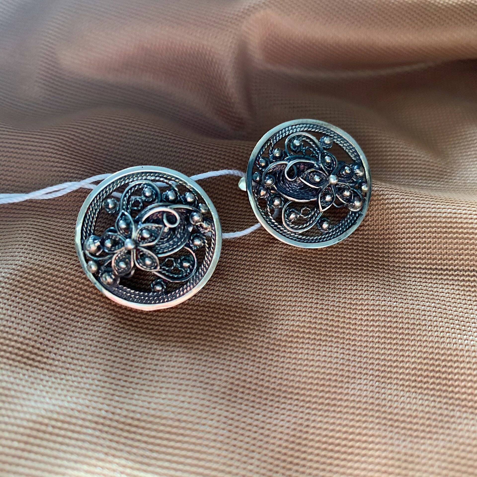 

Серьги из серебра филигранные 01025Ф