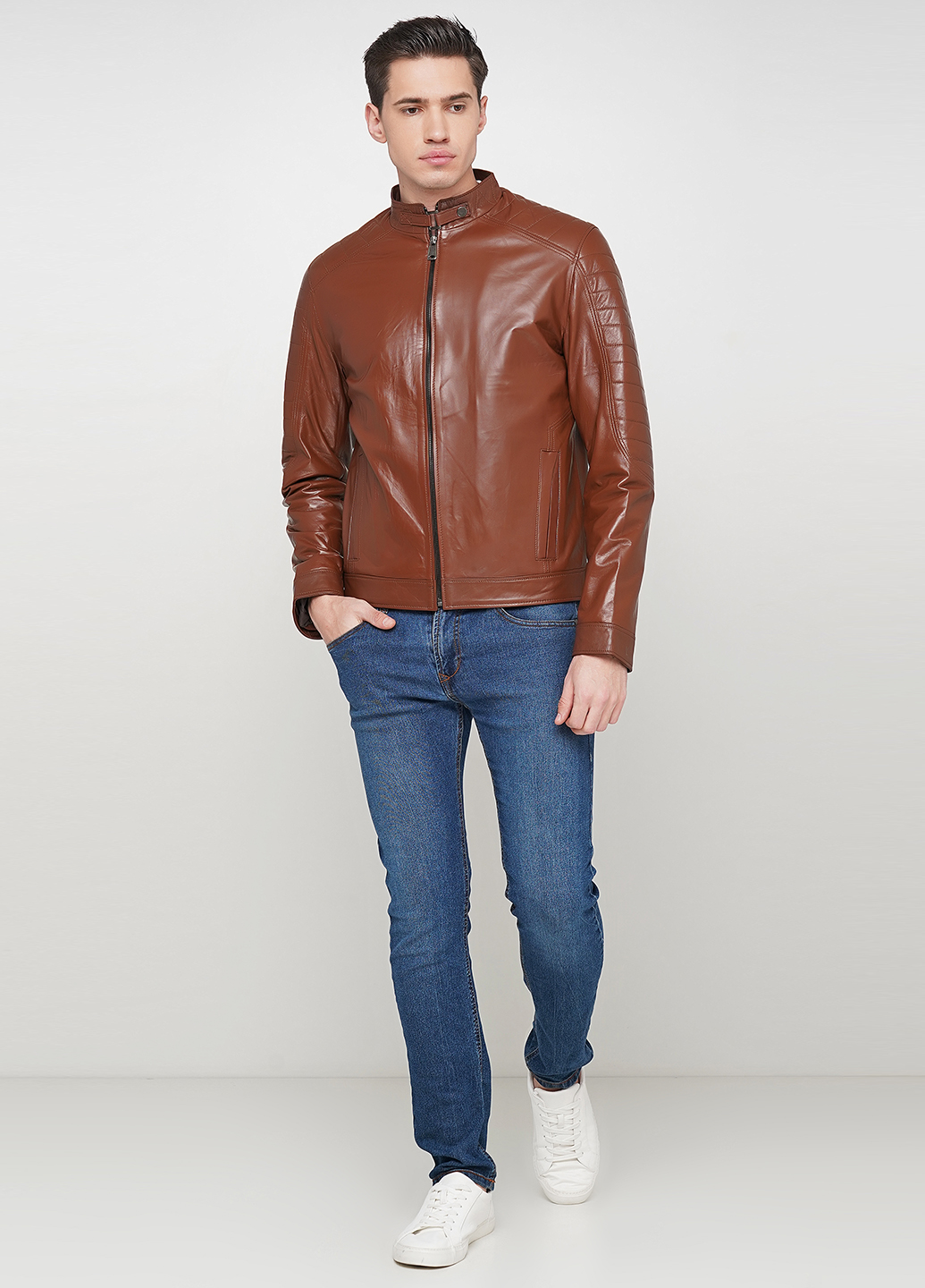 

Куртка из натуральной кожи демисезонная Leather Factory 4048 XXL Коричневая