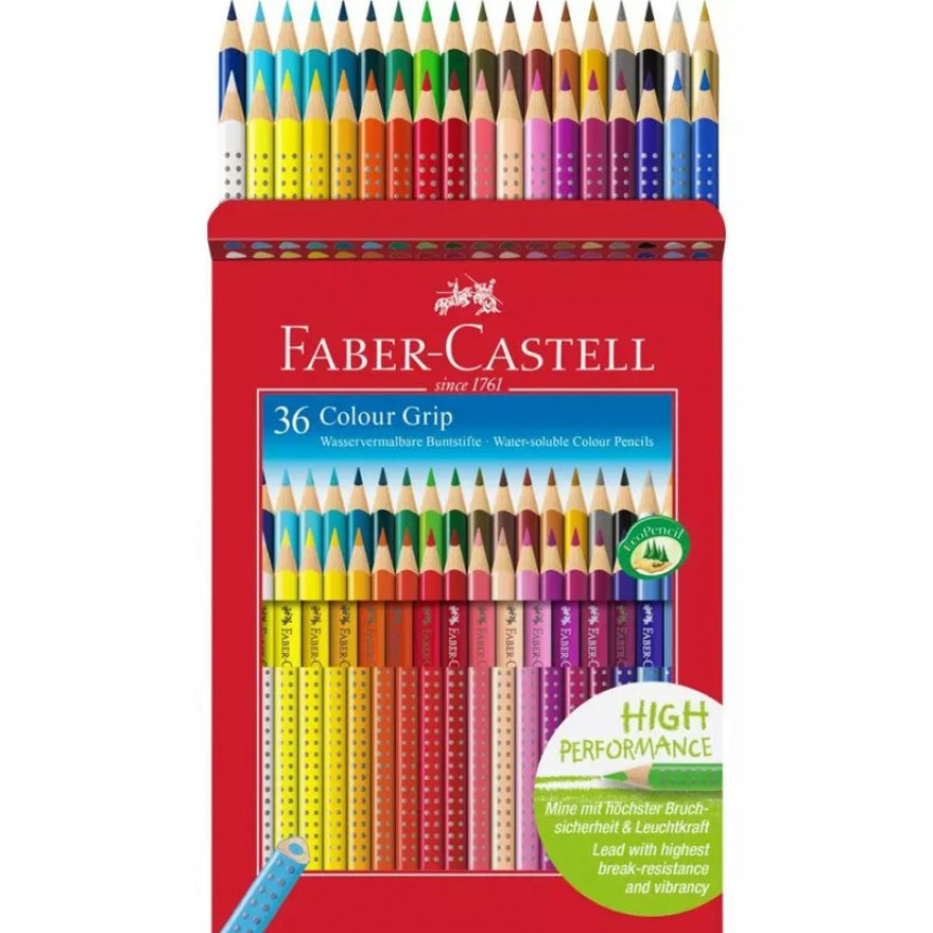 

Набор карандашей цветных акварельных Faber-Castell 112442 Grip 2001 трехгранные 36 цв (27633)