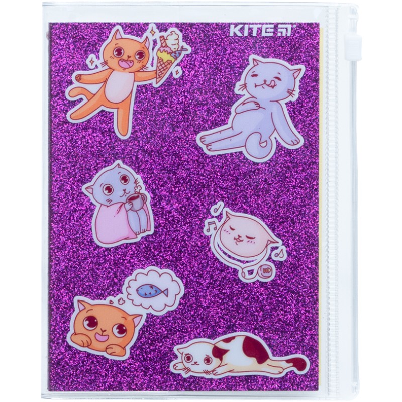 

Блокнот Kite Purple cats 80 листов клетка силиконовая обложка K22-462-2 (62284)