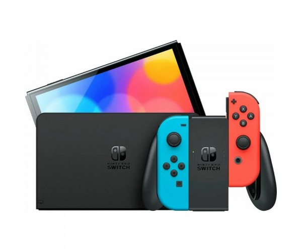 

Портативная игровая приставка Nintendo Switch OLED with Neon Blue and Neon Red Joy-Con