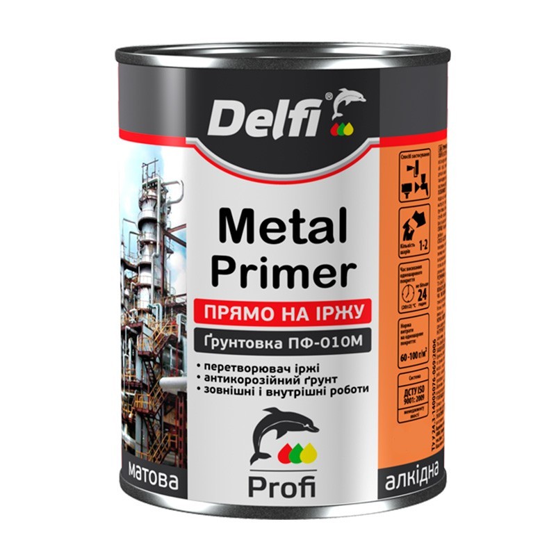 

Грунтовка по ржавчине ПФ-010 М Delfi матовая черная 50 кг
