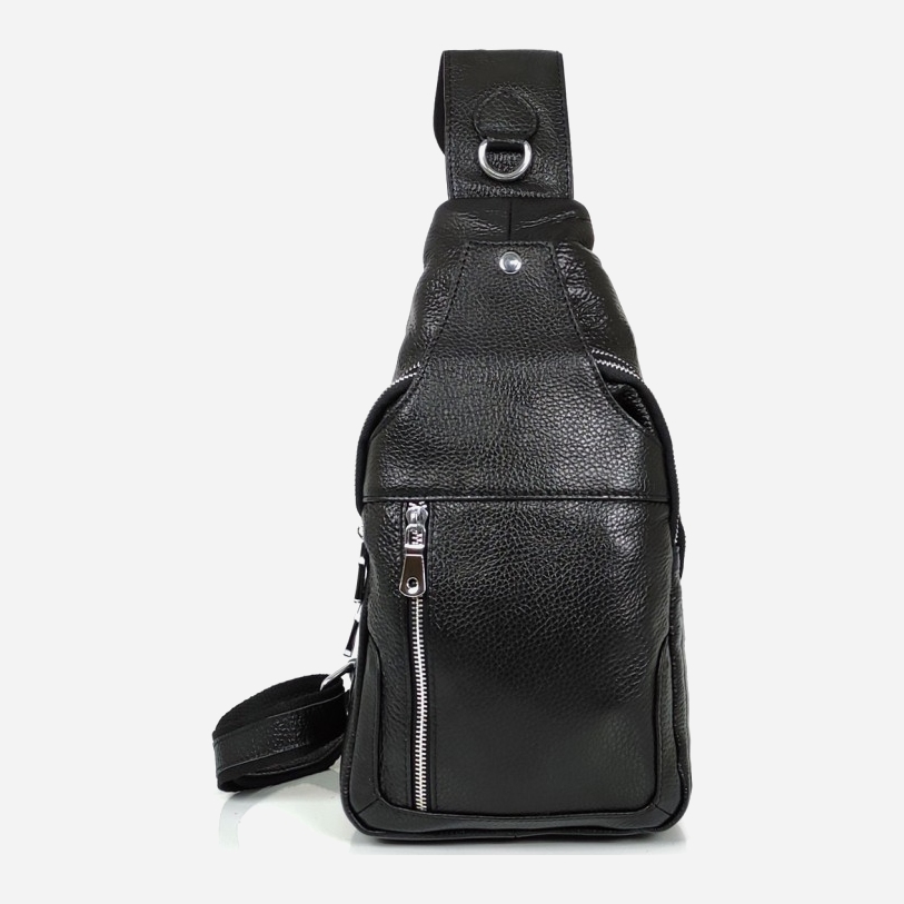 

Мужская сумка-слинг кожаная Tiding Bag FL-N2-6090A Черная