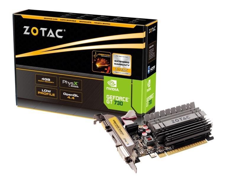 

Видеокарта ZOTAC GeForce GT 730 4GB GDDR3 64-bit Silent Zone Edition LP (ZT-71115-20L SMALL)