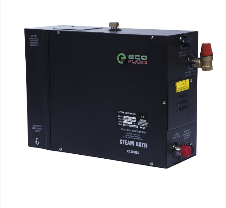 

Парогенератор EcoFlame KSA45 4.5 кВт (для хамама 3.5-5.5 м.куб) пульт, клапан, форсунка в комплекте