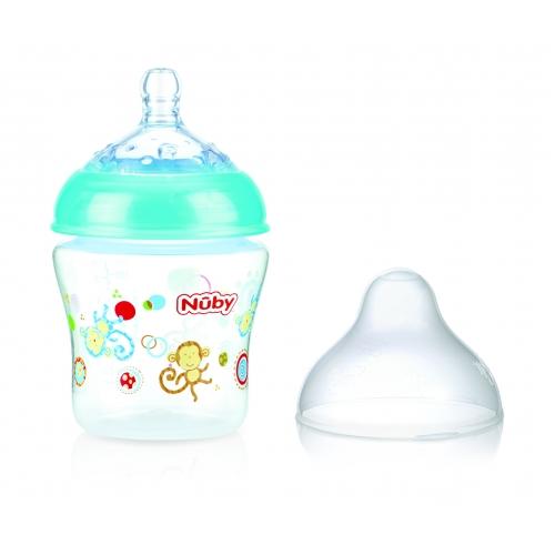 

Антиколиковая бутылочка, медленный поток, 270 мл, 0+, Nuby (бирюзовая)