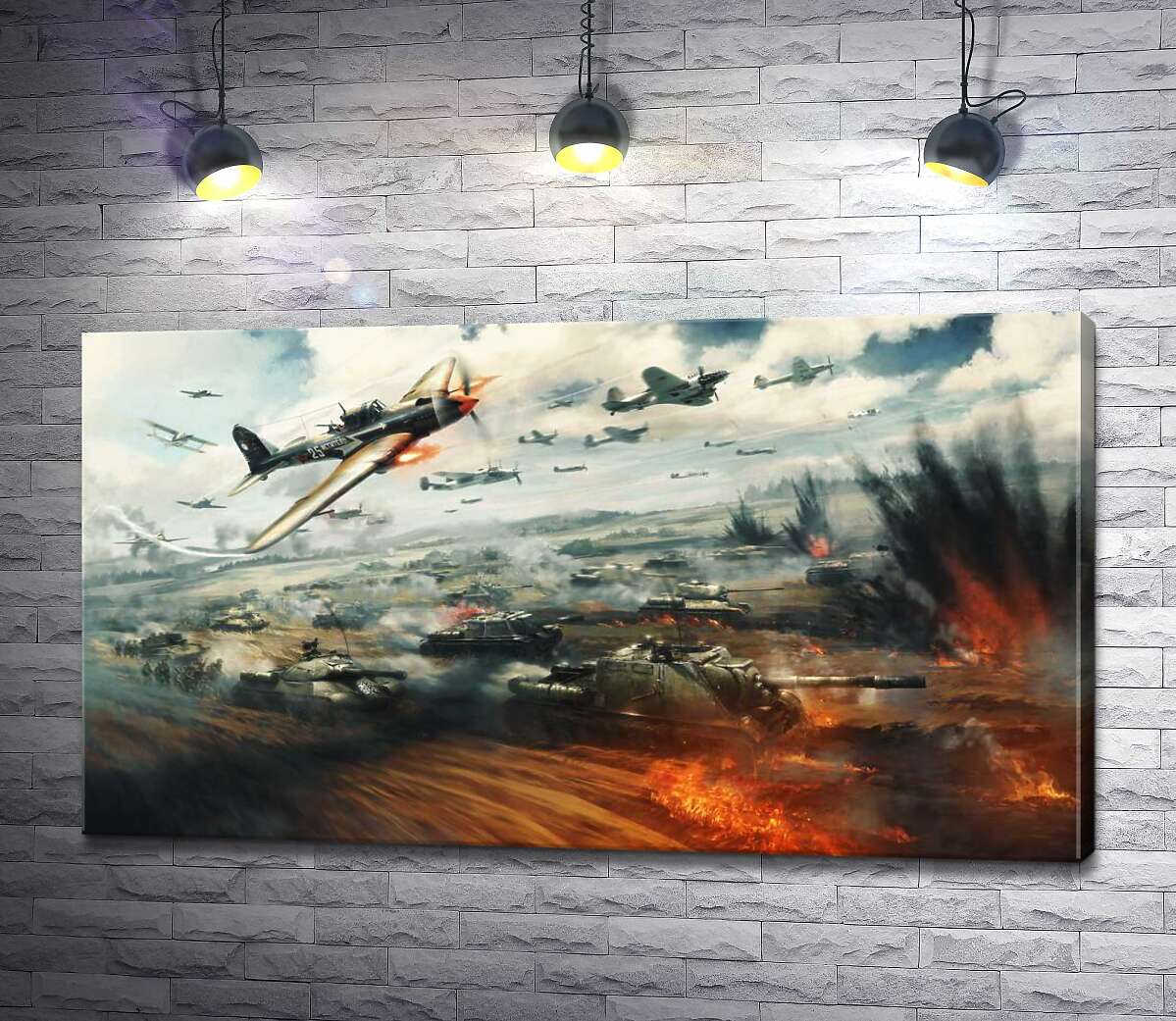 

Картина ArtPoster В аду танкового и авиационного сражения 130x73 см Модуль №1