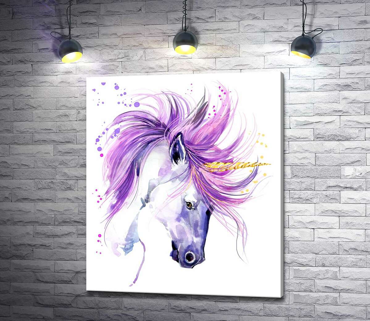 

Картина ArtPoster Белый единорог с фиолетовой гривой 100x118 см Модуль №1