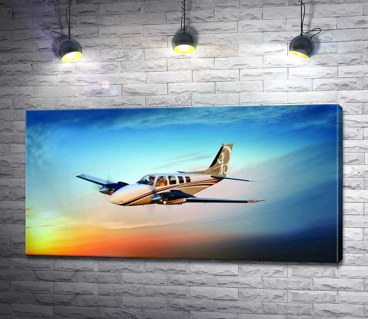 

Картина ArtPoster Американский самолет Beechcraft Bonanza среди горящего запада 100x52 см Модуль №1