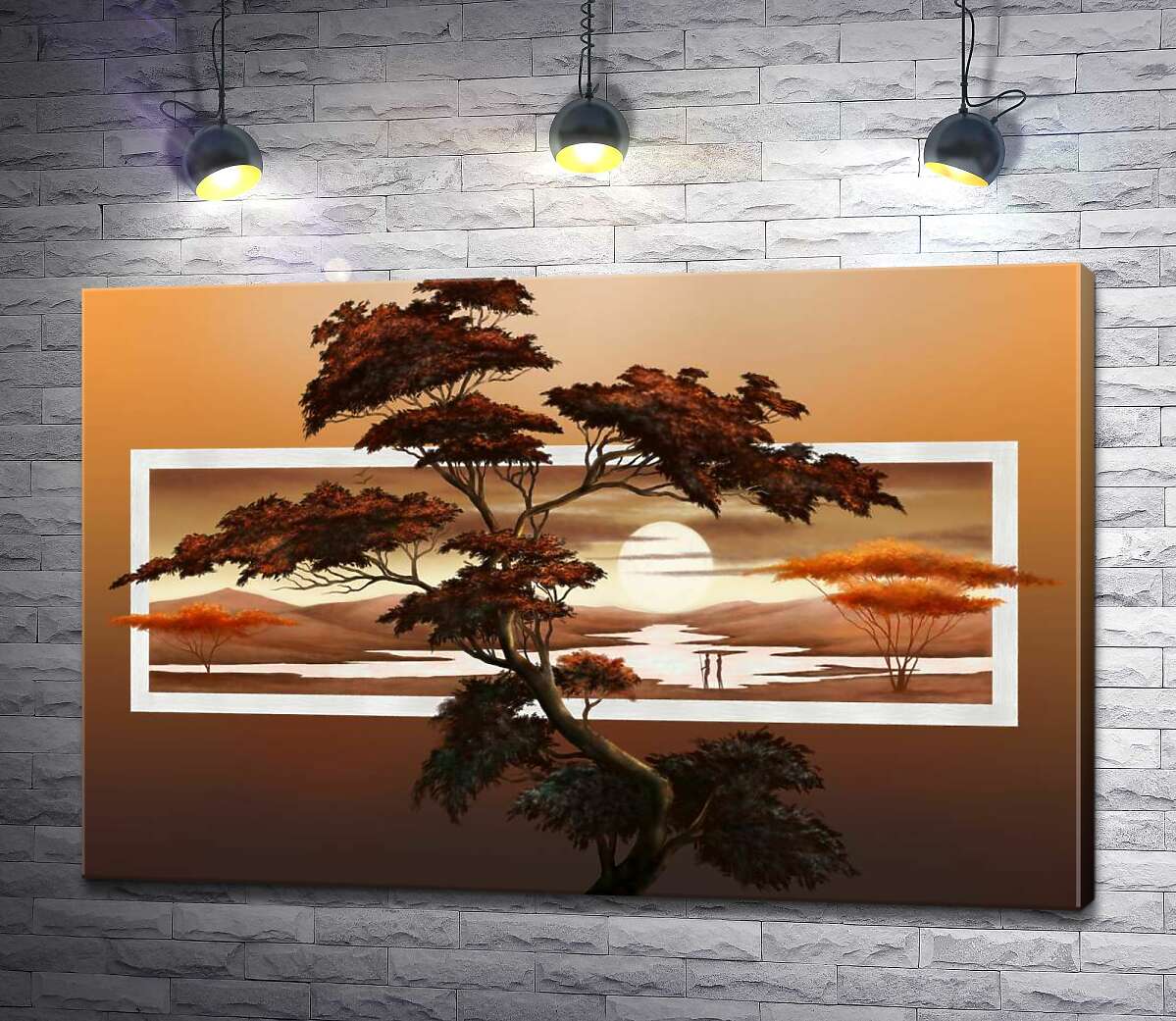 

Картина ArtPoster Дерево бонсай на фоне японского пейзажа 100x66 см Модуль №1