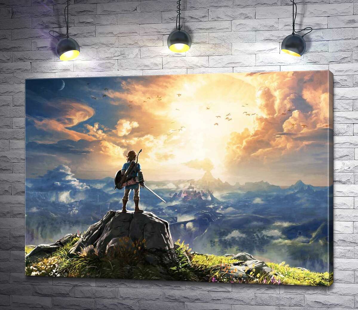 

Картина ArtPoster Герой игры "The Legend of Zelda", Линк, смотрит на взрыв 130x94 см Модуль №1