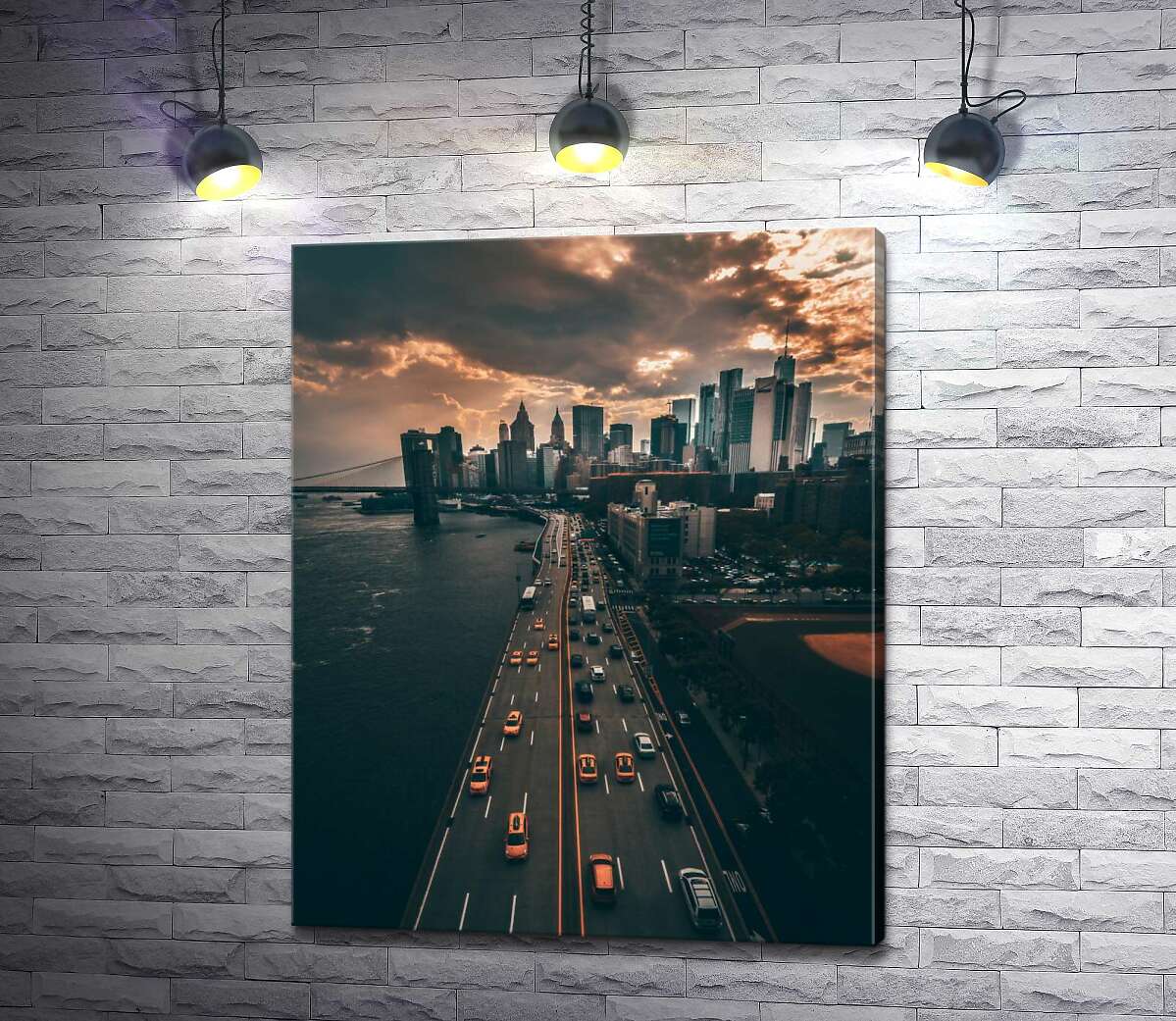 

Картина ArtPoster Вид на облачный Сан-Франциско и темные воды у набережной 130x163 см Модуль №1