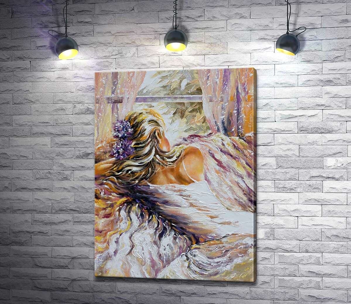 

Картина ArtPoster Девушка в белом платье смотрит в окно 100x137 см Модуль №1