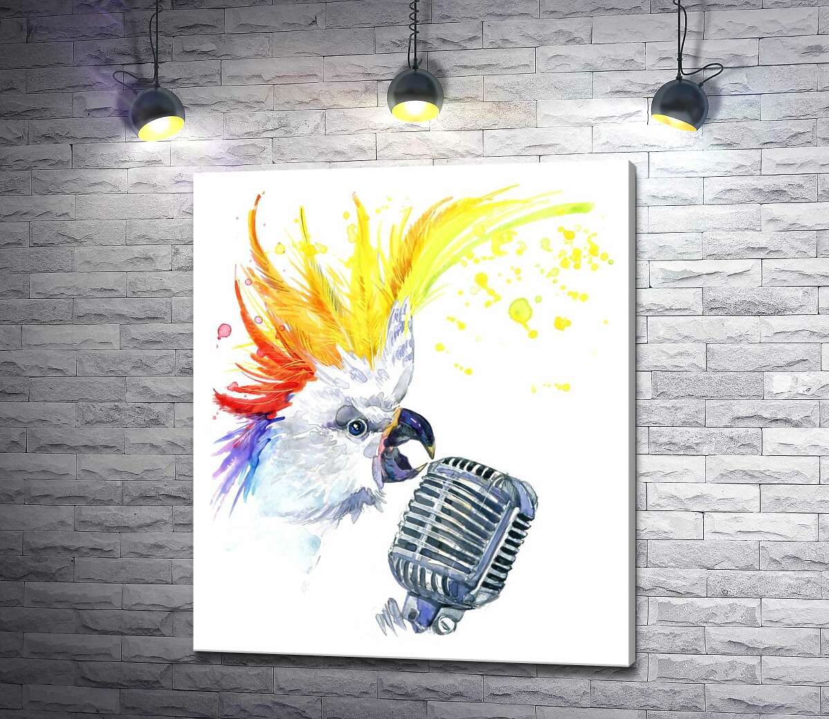 

Картина ArtPoster Желточубый рокер какаду поет в микрофон 130x154 см Модуль №1