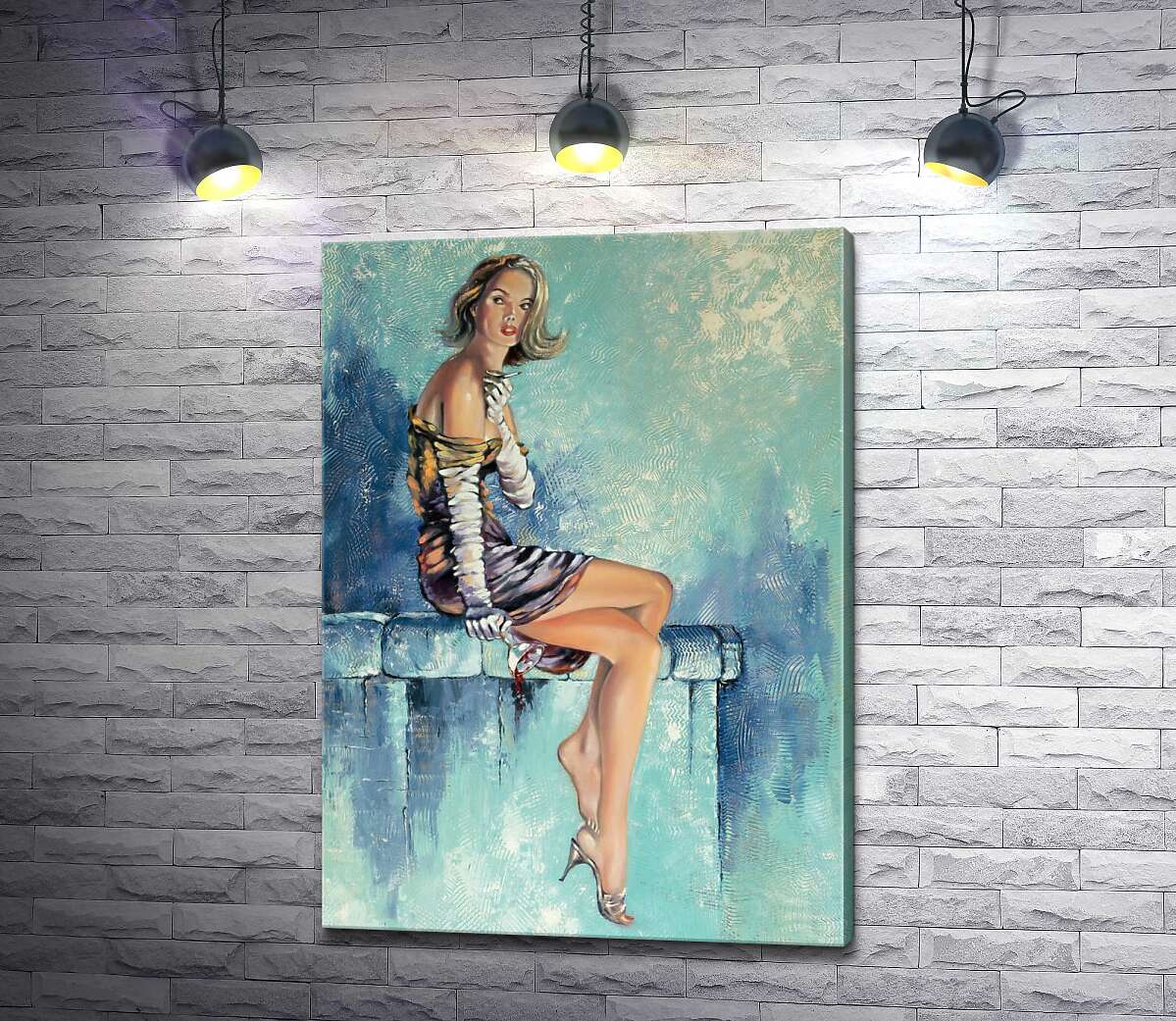 

Картина ArtPoster Девушка с бокалом вина курит сигарету 100x140 см Модуль №1