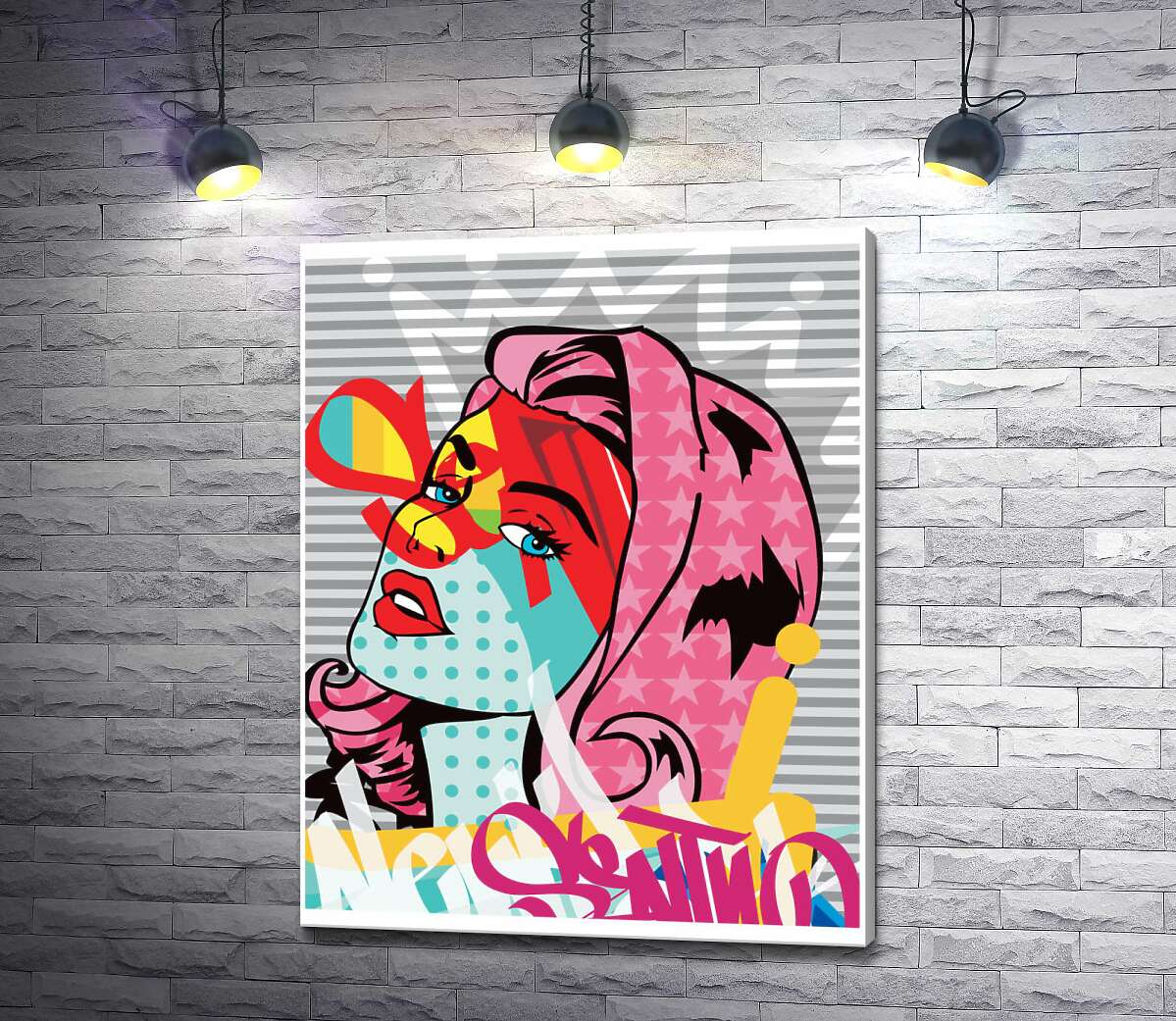 

Картина ArtPoster Девушка с розовым каре 100x129 см Модуль №1