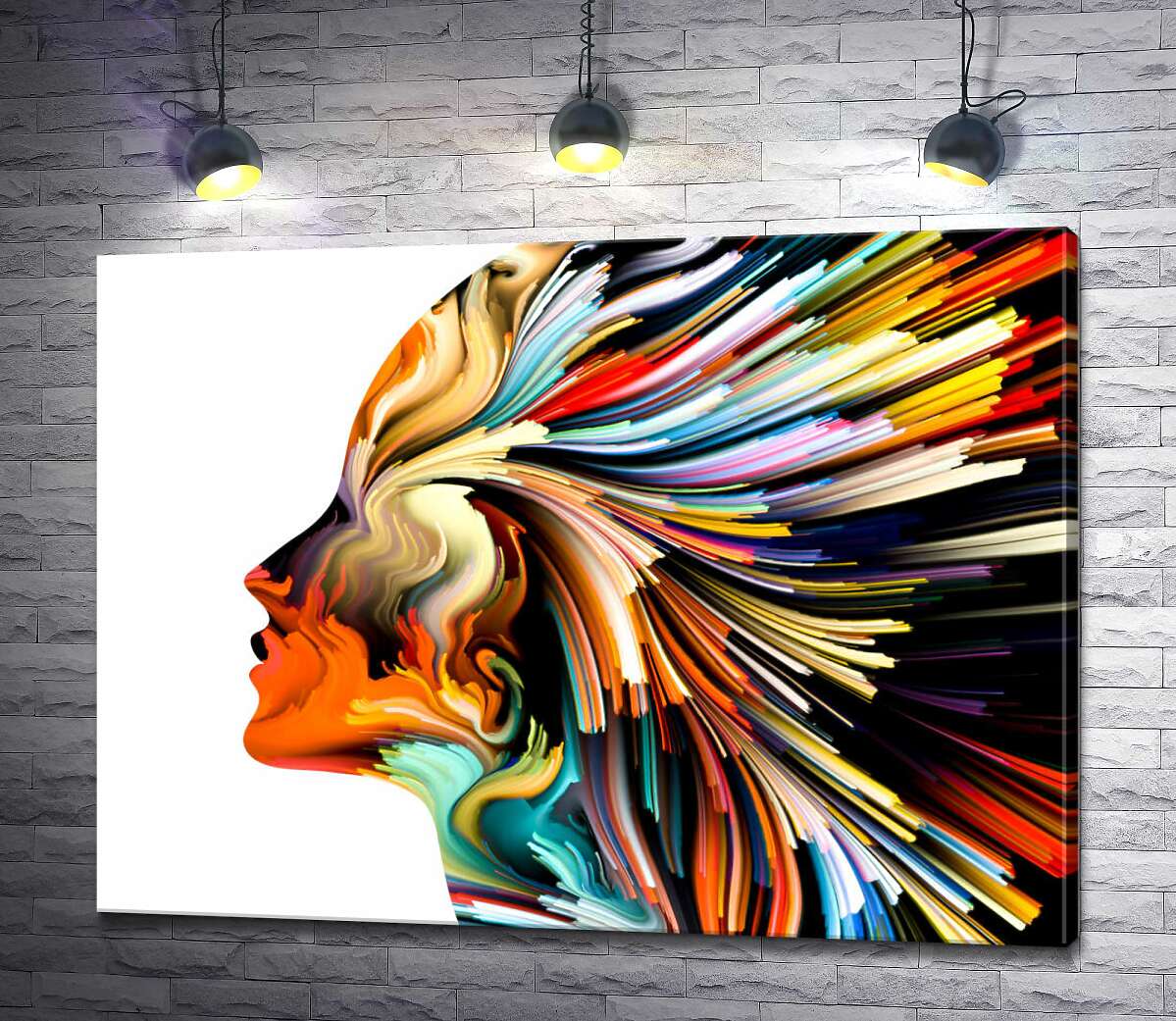 

Картина ArtPoster Изгибы лучей в профиле женщины 100x75 см Модуль №1