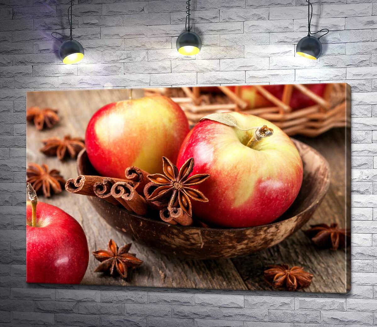 

Картина ArtPoster Запахи осени: краснобокие яблоки с корицей и бадьяном 130x87 см Модуль №1