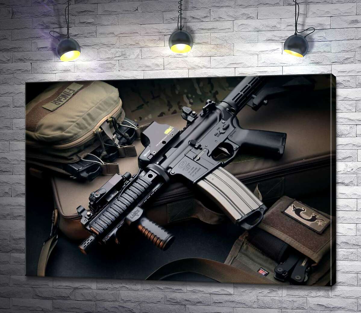 

Картина ArtPoster Жизнь военного: автомат и снаряжение 100x70 см Модуль №1